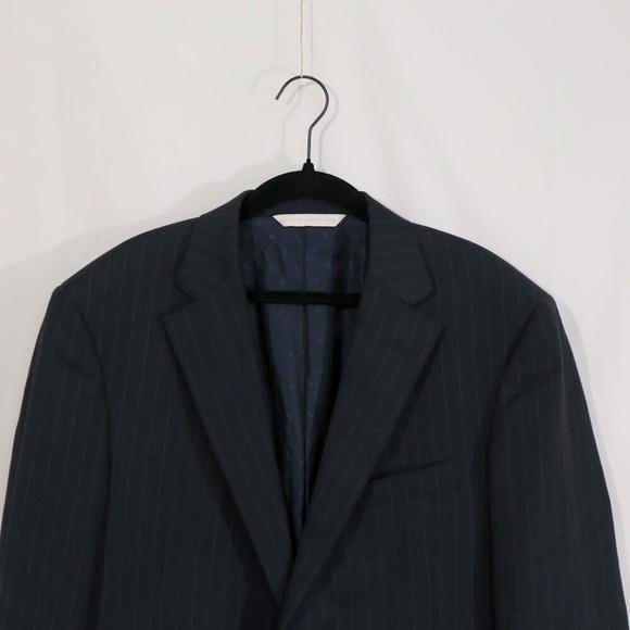 2-piece Samuelsohn Men’s 42R Navy Pinstripe Wool Suit Blazer & Pants Canada - Picture 10 of 16
